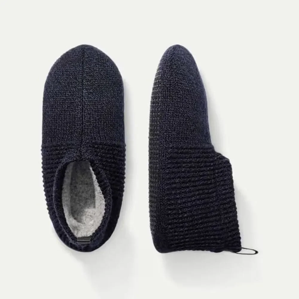 Bombas Gripper Slipper Socks Navy Knit House Shoes Adult Mens Size Large 10-12.5